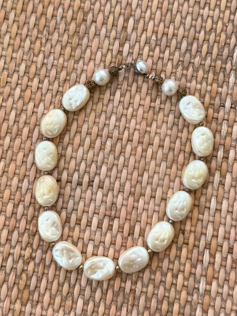 Vintage Pearl Necklace - Stamped
